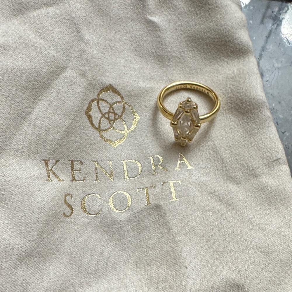 Kendra Scott Gold and Silver Crystal Ring - Picture 10 of 13